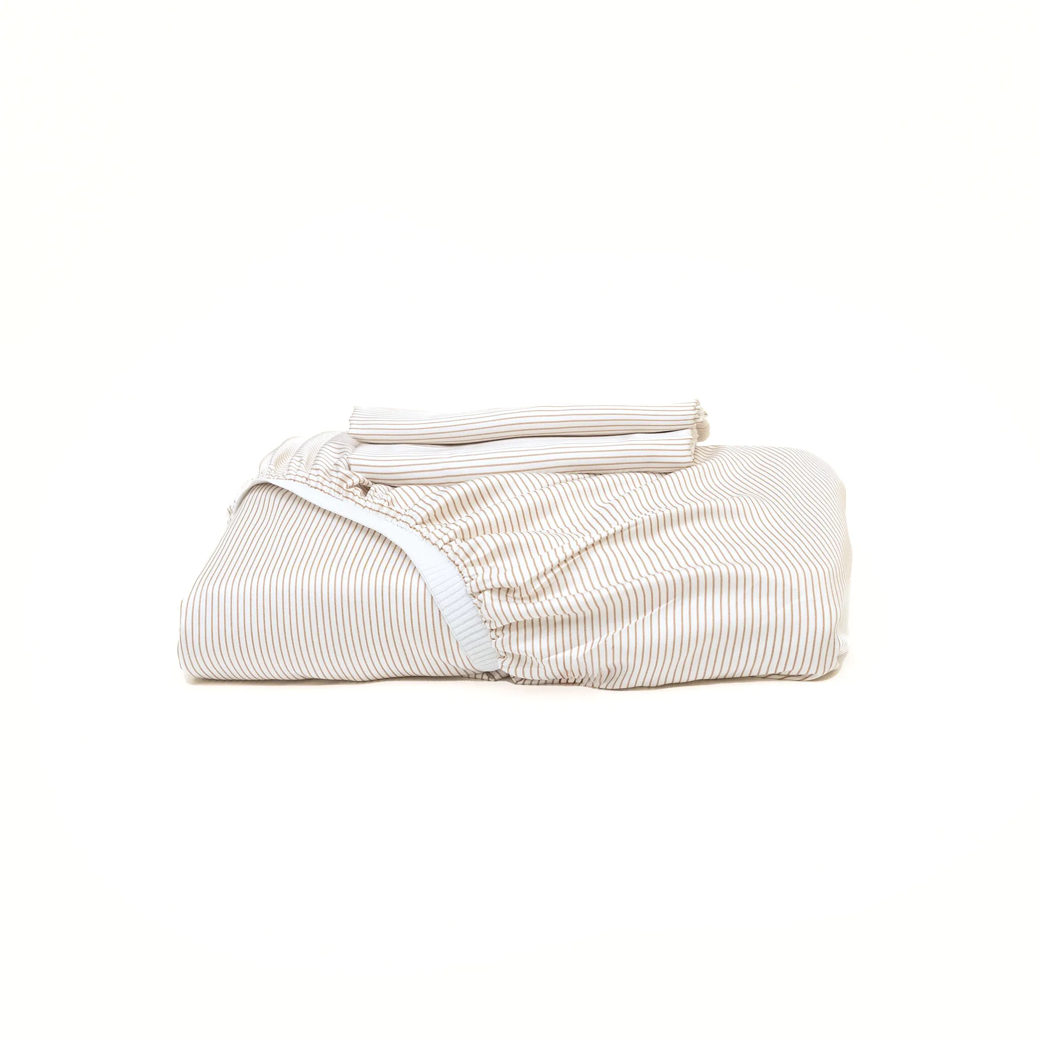 Bamboo Fitted Sheet & Pillowslips – Mocha Stripe Bamboo Fitted Sheet & Pillowslips – Mocha Stripe