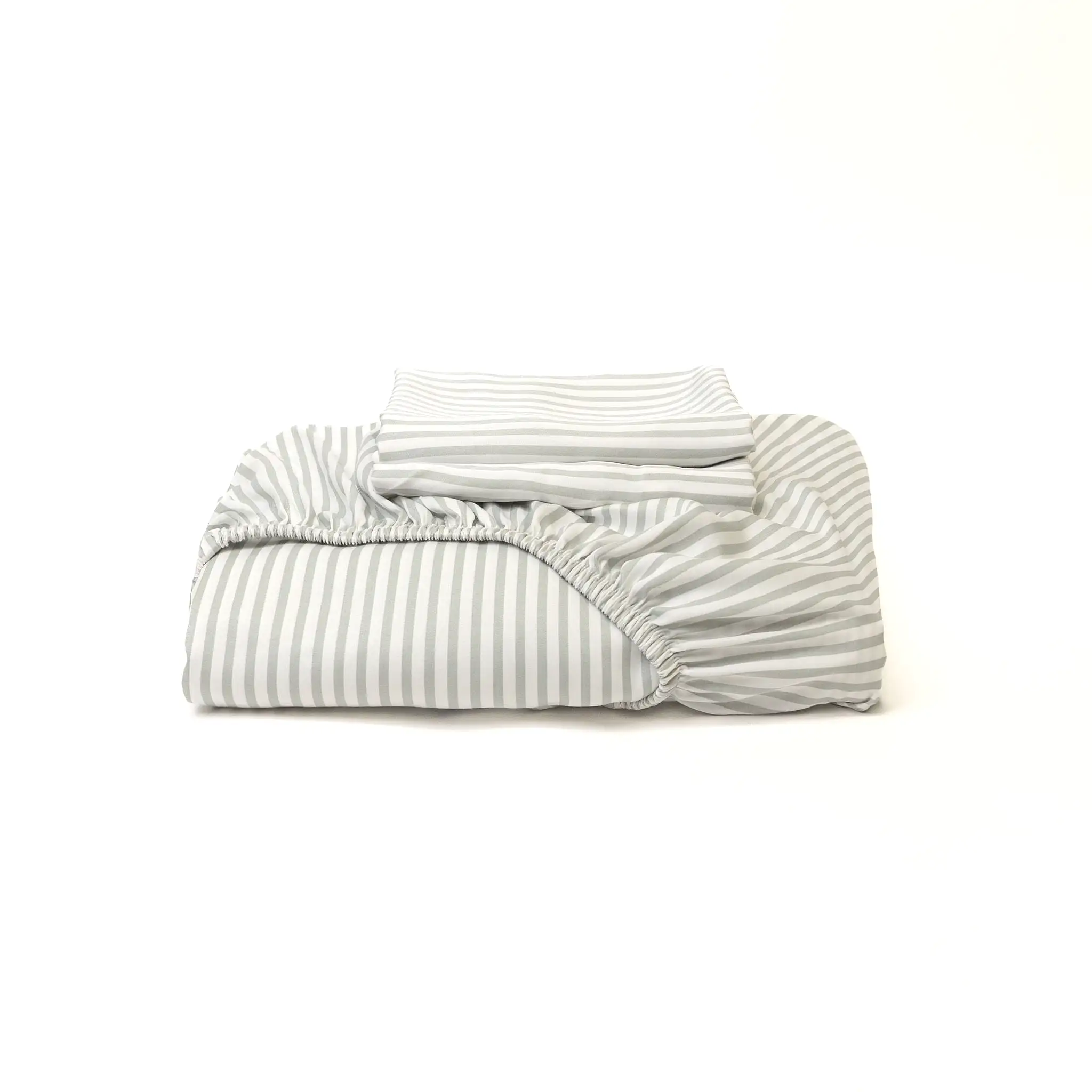 Bamboo Fitted Sheet & Pillowslips – Fog Stripe Bamboo Fitted Sheet & Pillowslips – Fog Stripe