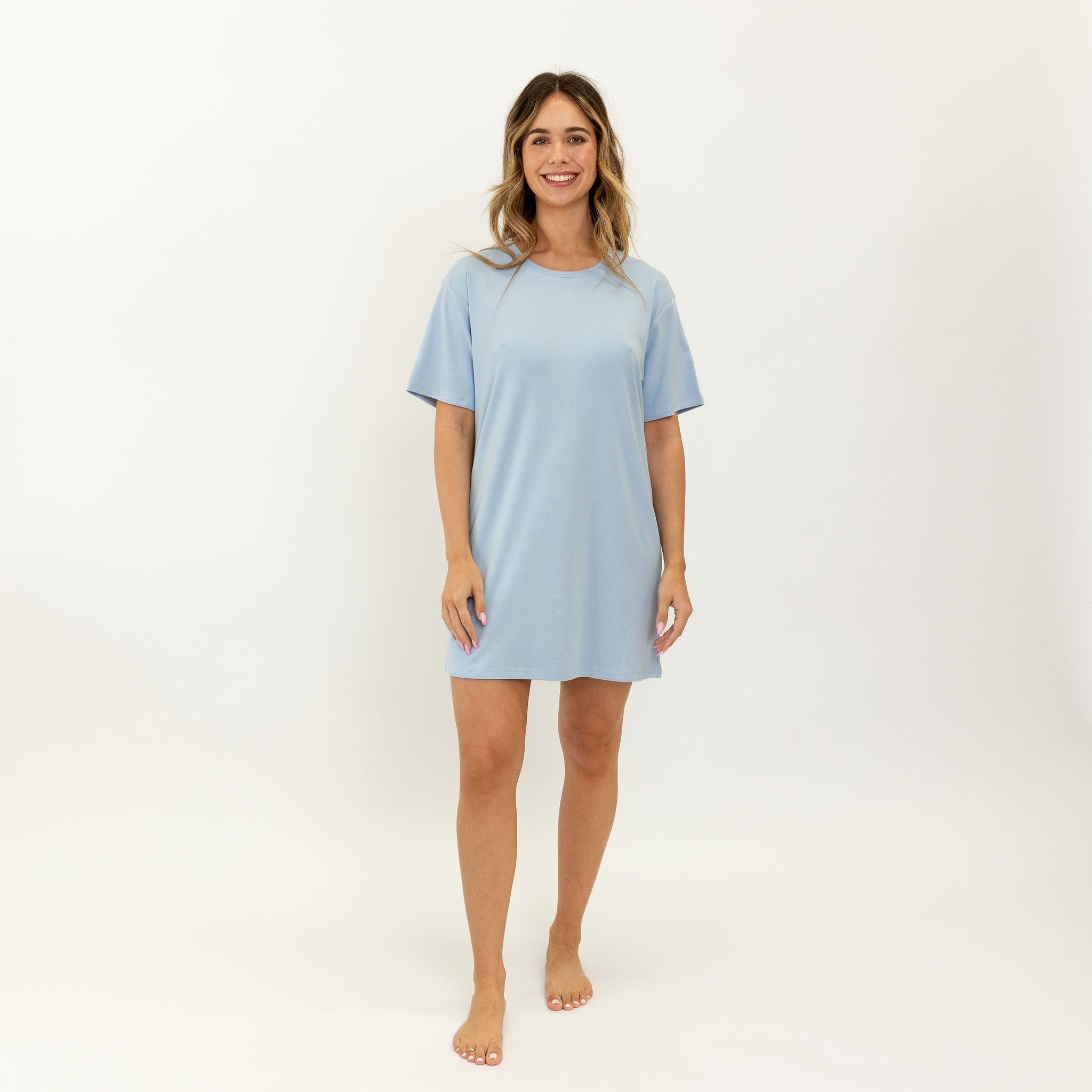 Charlie Bamboo Jersey Tee Dress – Ice