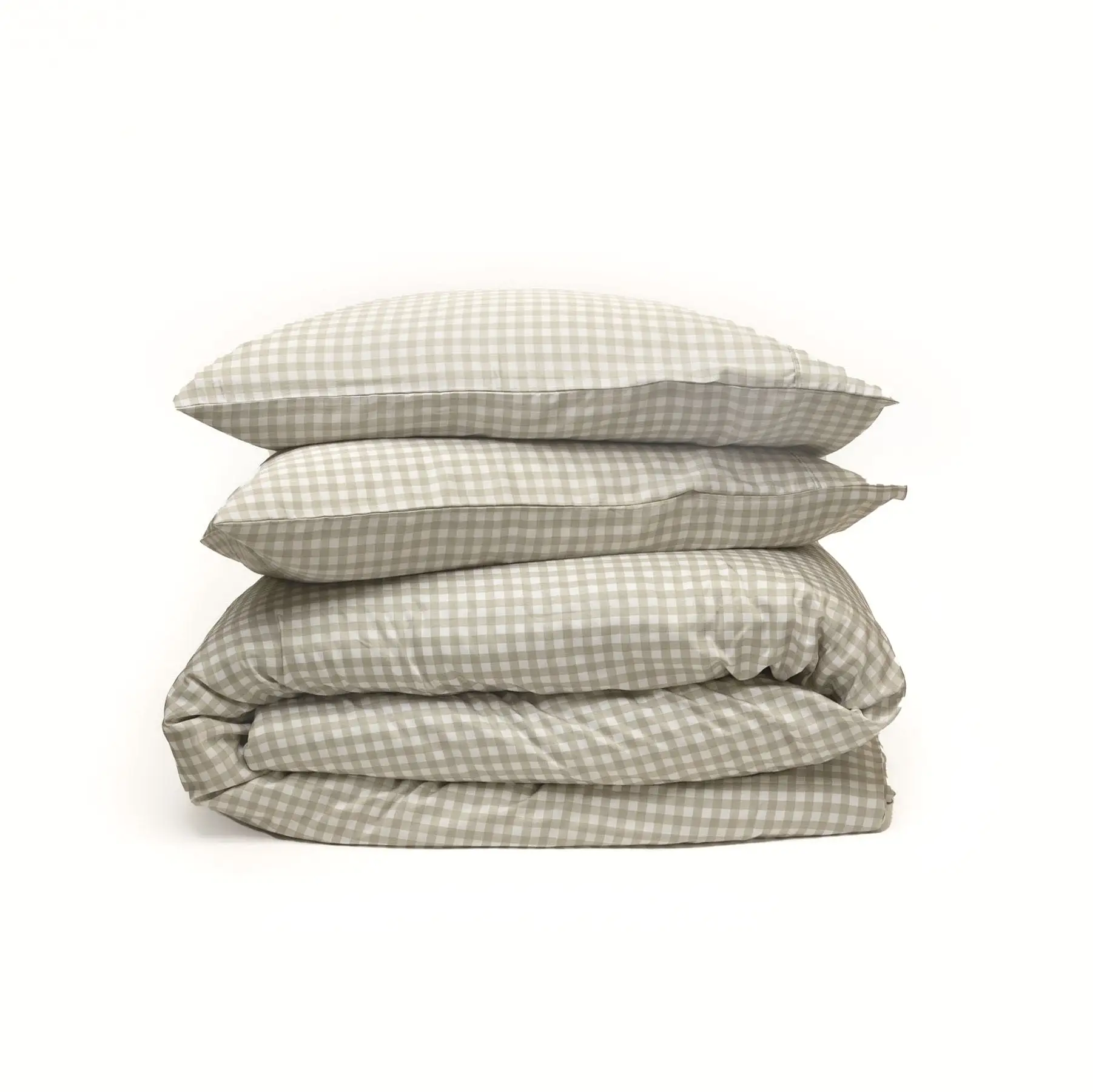 Bamboo Quilt Cover – Olive Gingham Bamboo Quilt Cover – Olive Gingham